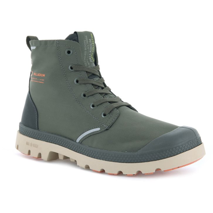 Palladium Pampa Lite+ Recycle WP+ Men's Boots Olive | UK G257-ZHC